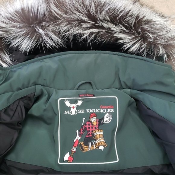 Moose Knuckles Round Island Blue Frost Fox Fur-Trim Down Jacket - Picture 5 of 10